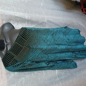 MOD X One Shoulder Top, long sleeve, dark green velvet, sz L